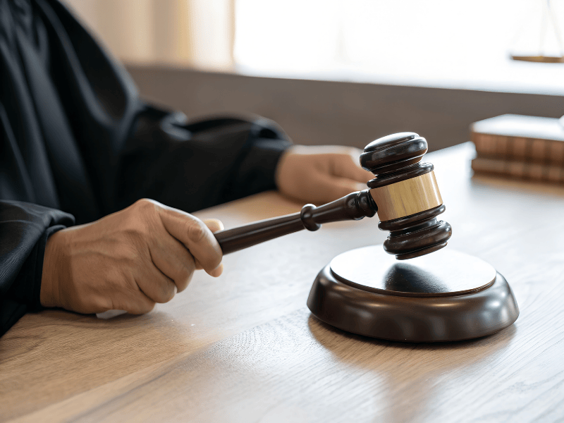 Juez sentenciando Imagen de un juez dictando sentencia